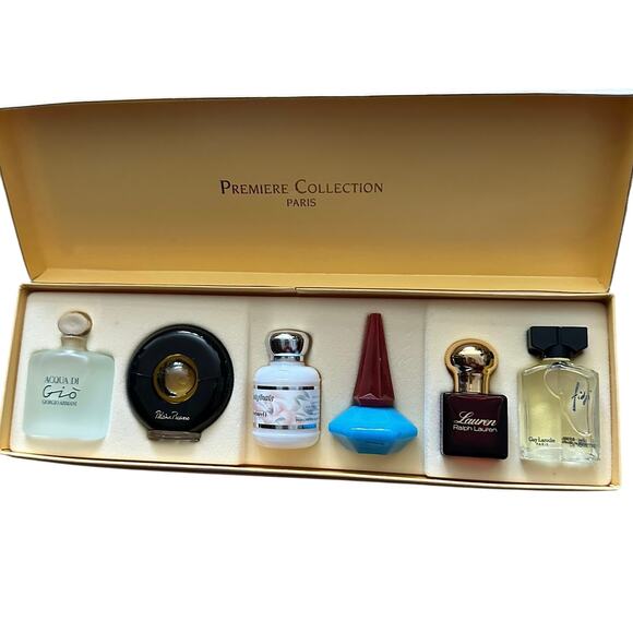 Vintage Premiere Collection Set 6 Mini Designer Perfumes Rare Womens Mini Travel - Picture 1 of 13